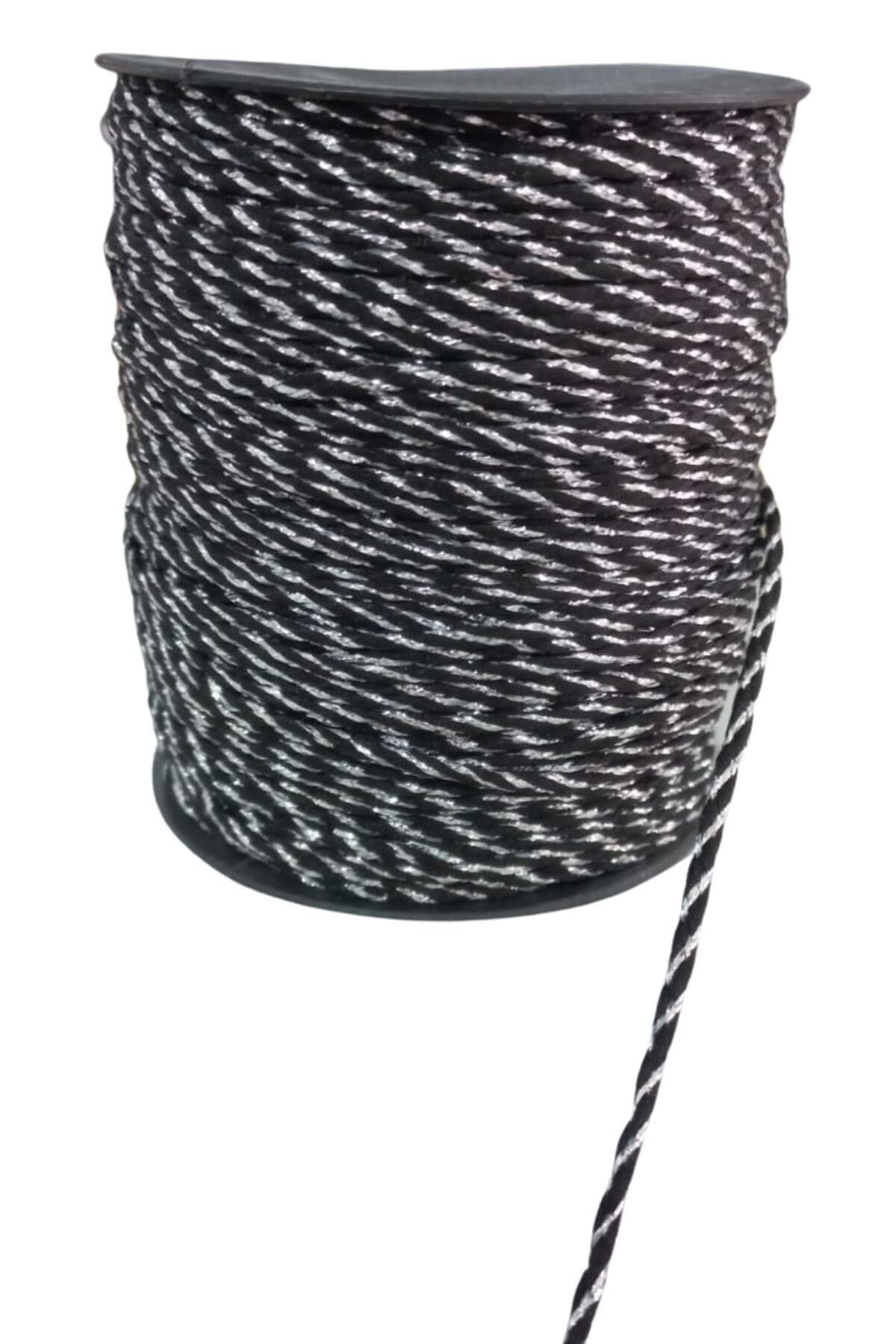 Bileklik ipi, Hediye Paketleme ipi, Şans, Bereket, Aşk, Şifa, Güç 10 mm Pamuk  10 metre Siyah