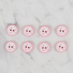 Loren Crafts pembe 8 li balık düğme - 570