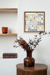 Soyut Ahşap Çerçeveli Tablo 42 x 42