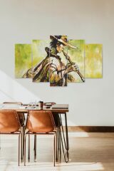 Erkek Müzik 5 Parçalı Mdf Tablo 60 x 100