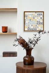 Soyut Ahşap Çerçeveli Tablo 50 x 50