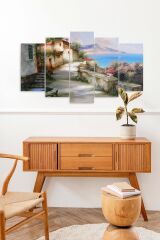 Şehir ve Deniz 5 Parçalı Mdf Tablo 60 x 100