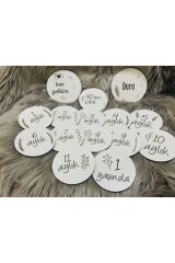 Ahşap Bebek Anı Kartı 15'li