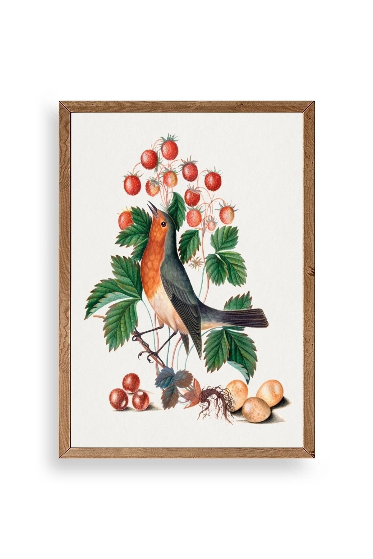 Daldaki Kuş Ahşap Çerçeveli Tablo 50 x 70