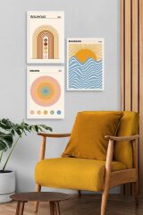 Bauhaus Üçlü Ahşap Çerçeveli Tablo 50 x 70