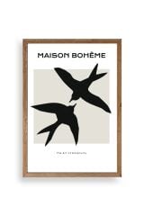 Kuşlar Ahşap Çerçeveli Tablo 23 x 30