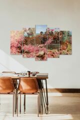 Çiçekler ve İnsanlar 5 Parçalı Mdf Tablo 60 x 100