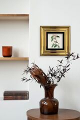 Yapraklar ve Kuş Çerçeveli Taş Tablo 20 cm