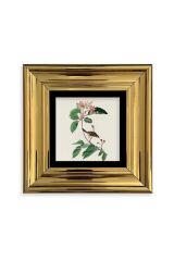 Yapraklar ve Kuş Çerçeveli Taş Tablo 20 cm