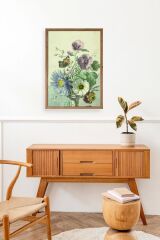 Çiçekler Ahşap Çerçeveli Tablo 30 x 42