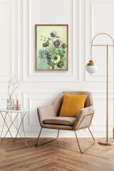 Çiçekler Ahşap Çerçeveli Tablo 17 x 23