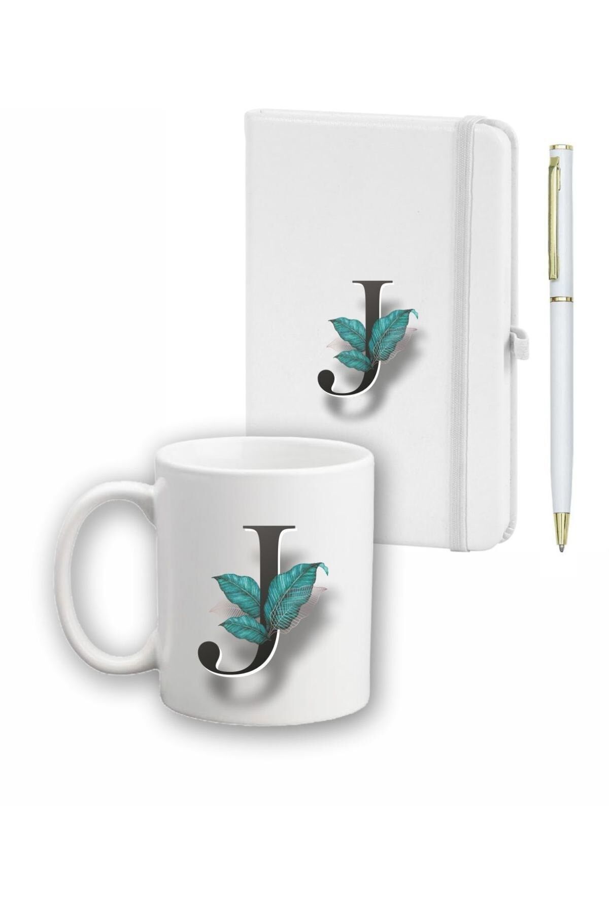 Yaprak Desen Ajanda, Kupa Ve Kalem Seti