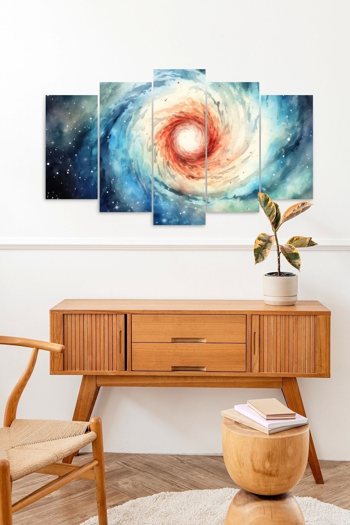 Gökyüzü Manzarası 5 Parçalı Mdf Tablo 60 x 100