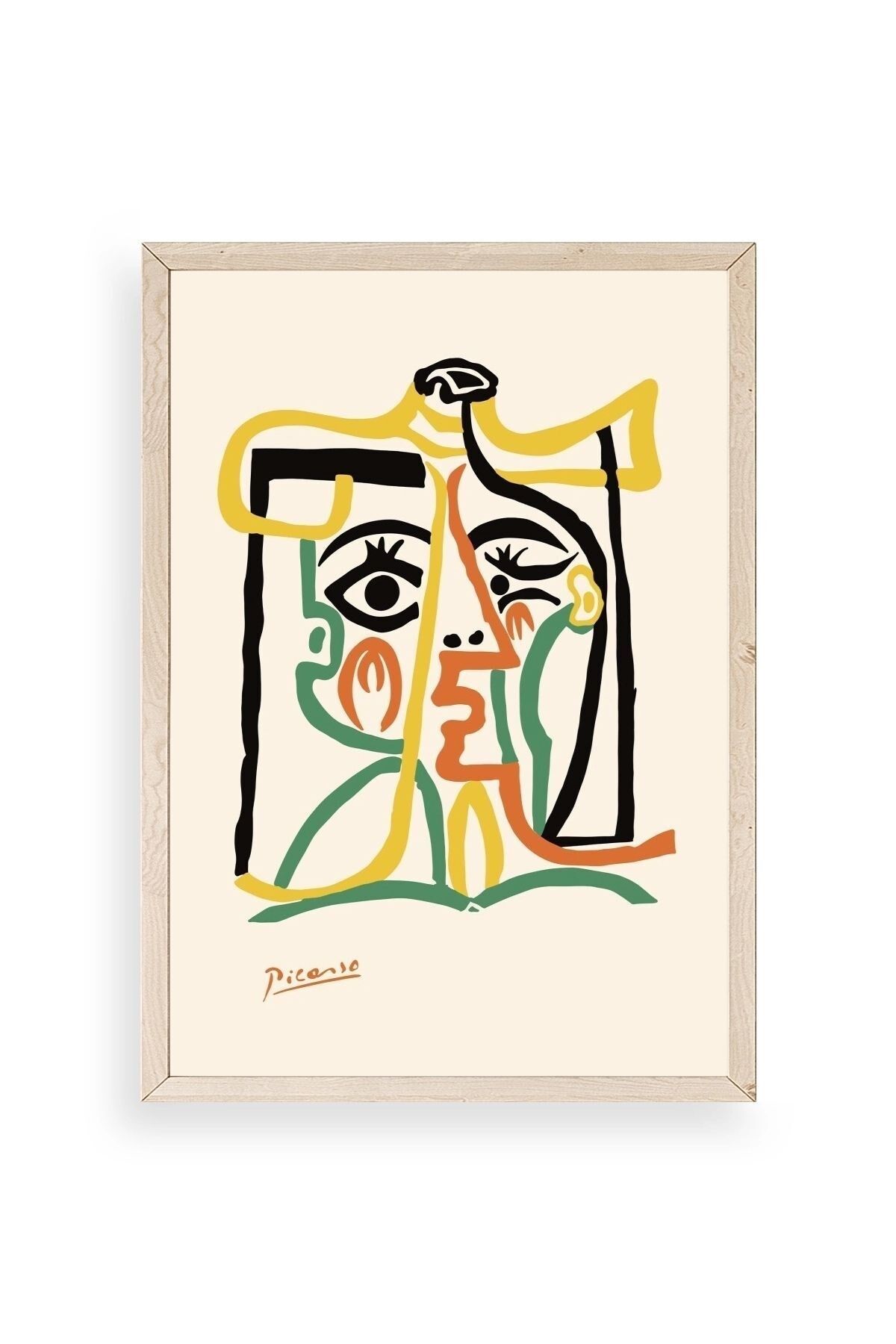 Tete de Femme Ahşap Çerçeveli Tablo 50 x 70