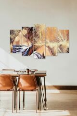 Kadın Manzarası 5 Parçalı Mdf Tablo 60 x 100