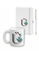 Yaprak Desen Ajanda, Kupa Ve Kalem Seti