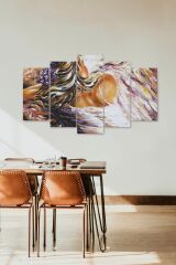 Kadın Hüzün 5 Parçalı Mdf Tablo 60 x 100