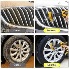 BUFFER® 3lü Matkap Ucu Banyo Küvet Duşakabin Araba Tekerliği Koltuk Yıkama Temizleme Fırçası Seti