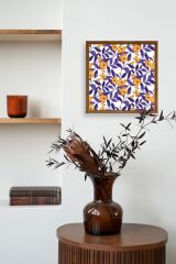 Çiçek Ahşap Çerçeveli Tablo 50 x 50