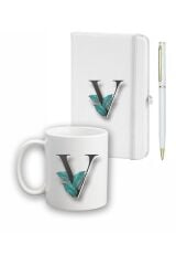 Yaprak Desen Ajanda, Kupa Ve Kalem Seti