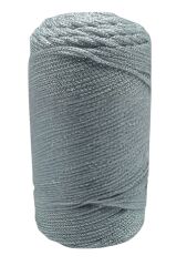 Makrome İpi 3 mm Polyester Gri Simli