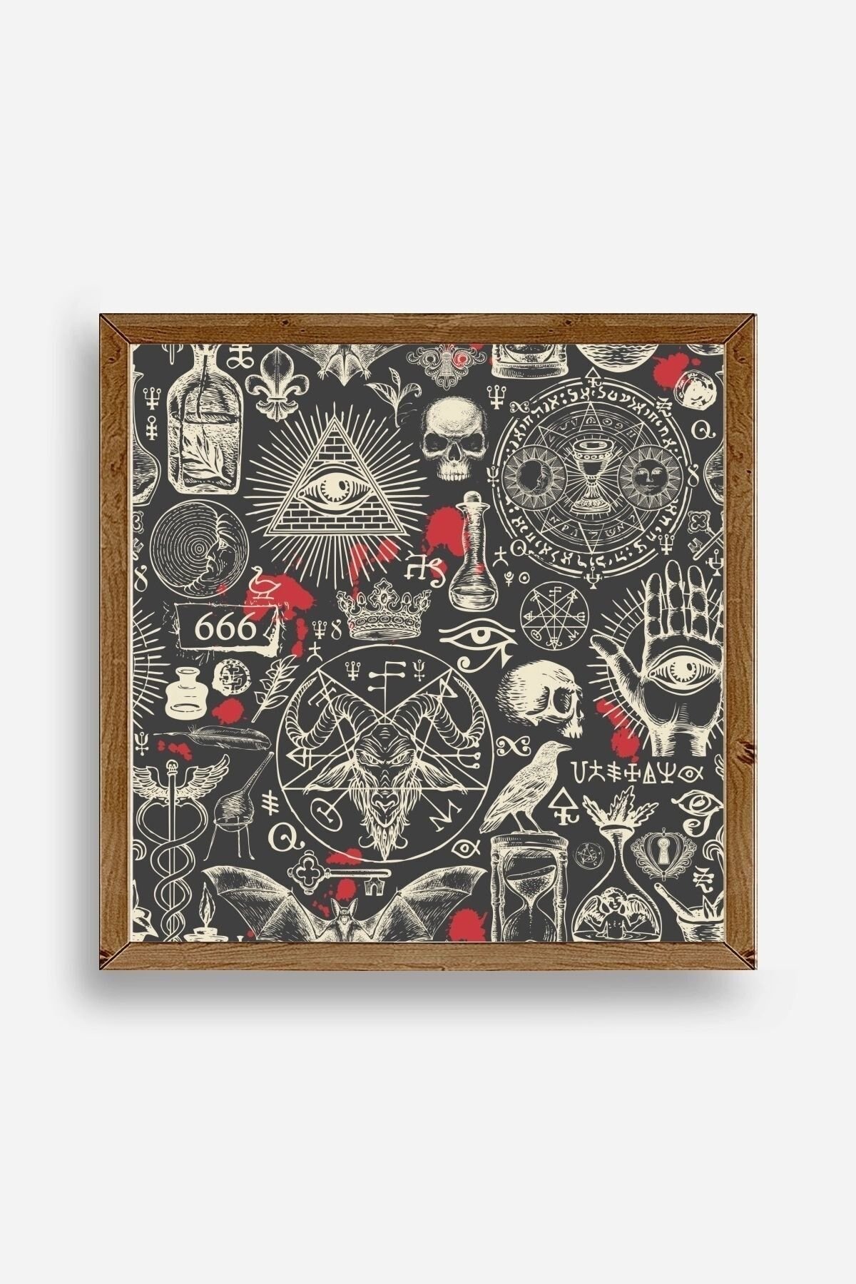 666 Ahşap Çerçeveli Tablo 42 x 42