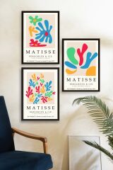 Matisse Üçlü Ahşap Çerçeveli Tablo 30 x 40