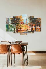 Şehir Manzara 5 Parçalı Mdf Tablo 60 x 100