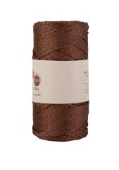 Makrome İpi 3mm  Polyester Kahve Simli