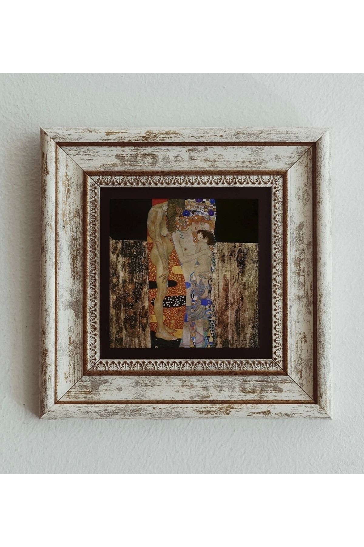 Gustav Klimt Çerçeveli Taş Tablo , Çerçeveli Taş Duvar Dekoru 20 cm