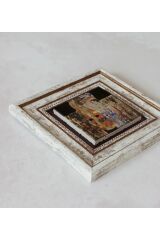 Gustav Klimt Çerçeveli Taş Tablo , Çerçeveli Taş Duvar Dekoru 20 cm