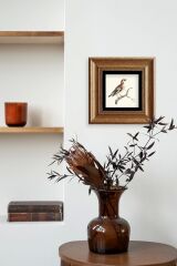 Dal ve Kuş Çerçeveli Taş Tablo 20 cm