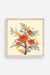 Çiçek Ahşap Çerçeveli Tablo 23 x 23