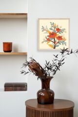 Çiçek Ahşap Çerçeveli Tablo 50 x 50