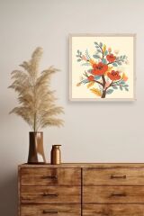 Çiçek Ahşap Çerçeveli Tablo 42 x 42