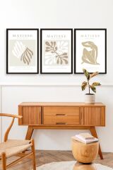 Matisse Üçlü Ahşap Çerçeveli Tablo 50 x 70