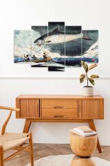 Deniz Manzarası 5 Parçalı Mdf Tablo 60 x 100