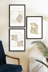 Matisse Üçlü Ahşap Çerçeveli Tablo 40 x 60