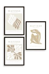 Matisse Üçlü Ahşap Çerçeveli Tablo 40 x 60