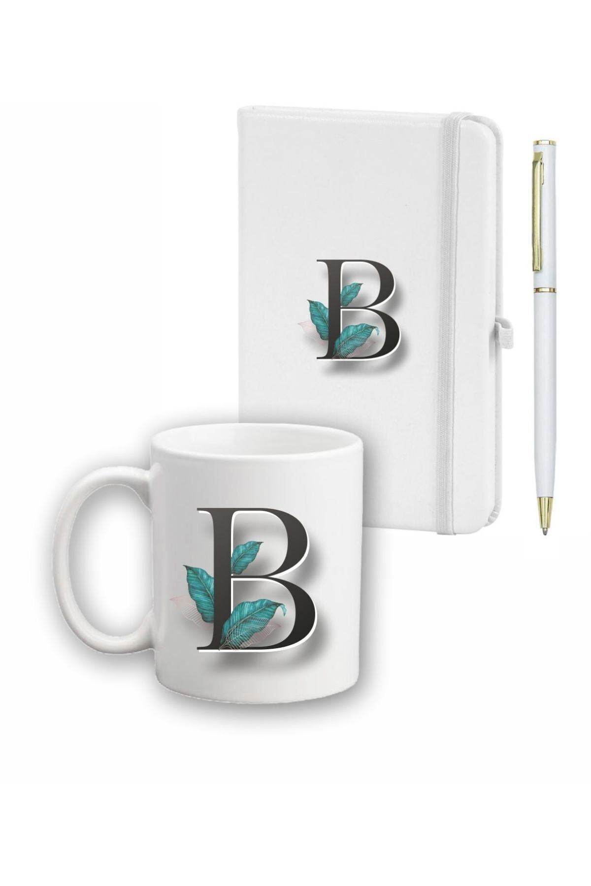 Yaprak Desen Ajanda, Kupa Ve Kalem Seti