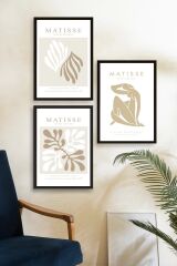 Matisse Üçlü Ahşap Çerçeveli Tablo 23 x 30