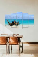 Deniz Manzarası 5 Parçalı Mdf Tablo 60 x 100