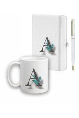 Yaprak Desen Ajanda, Kupa Ve Kalem Seti