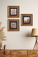 Van Gogh 3 lü Set Çerçeveli Taş Tablo 20 cm