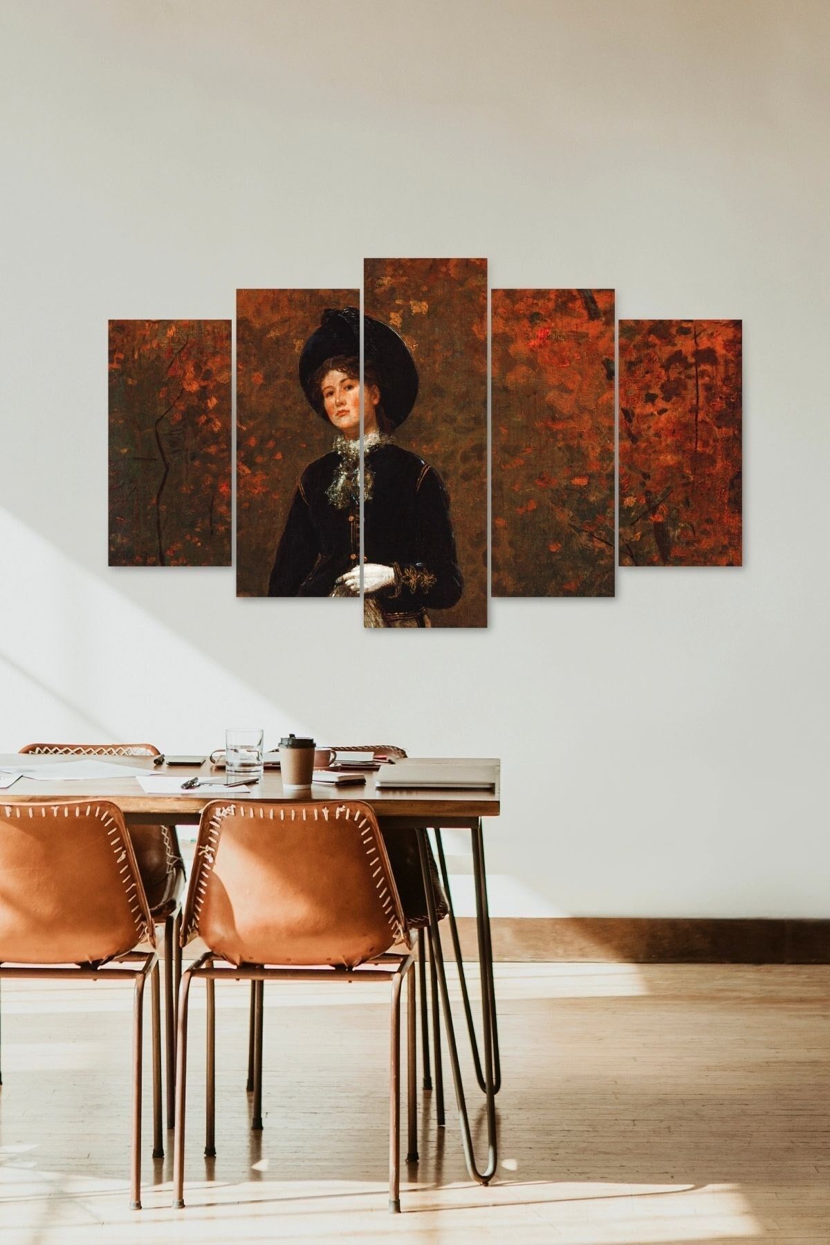 Kadın Manzarası 5 Parçalı Mdf Tablo 60 x 100