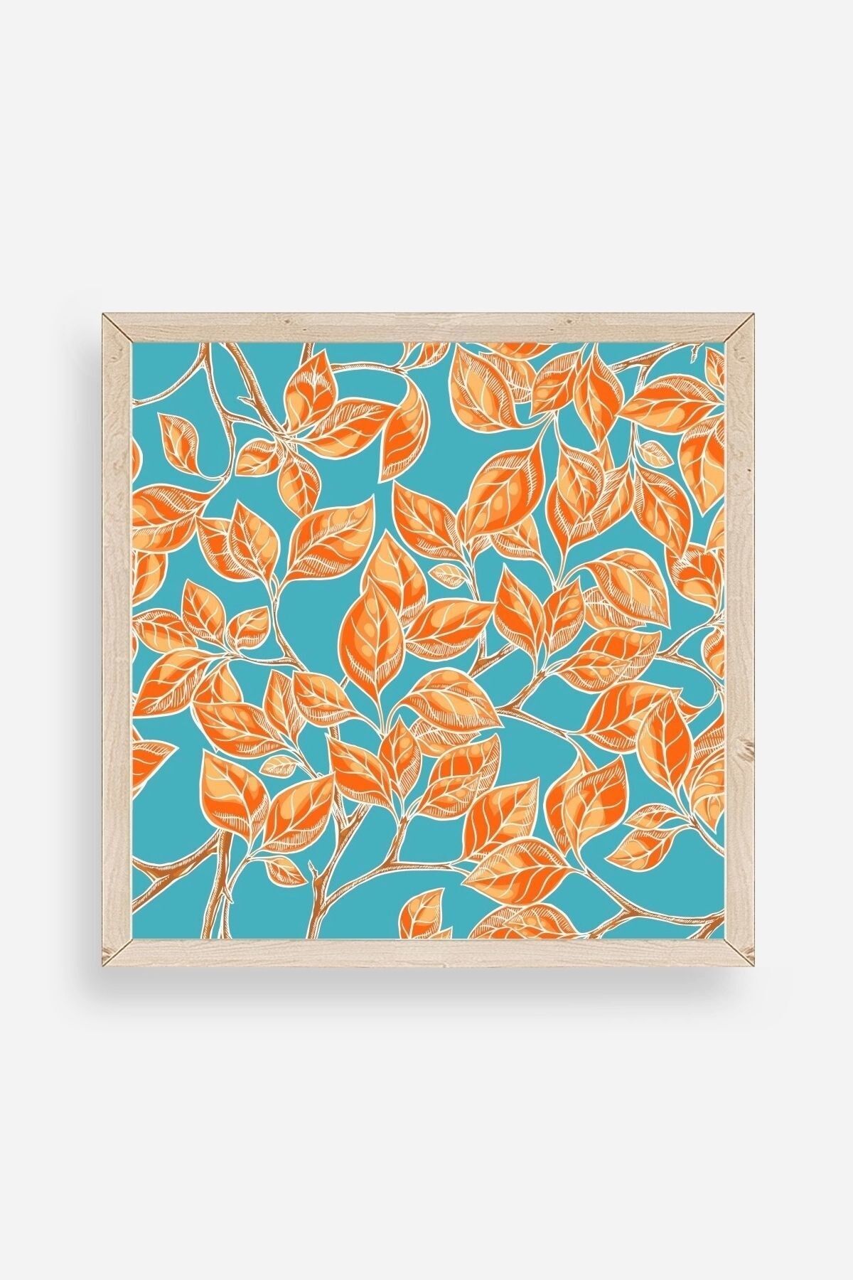 Yaprak Ahşap Çerçeveli Tablo 23 x 23