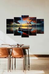 Deniz Manzarası 5 Parçalı Mdf Tablo 60 x 100