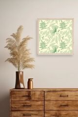 Yaprak Ahşap Çerçeveli Tablo 50 x 50
