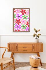 Çiçekler Ahşap Çerçeveli Tablo 30 x 42