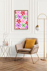 Çiçekler Ahşap Çerçeveli Tablo 30 x 42